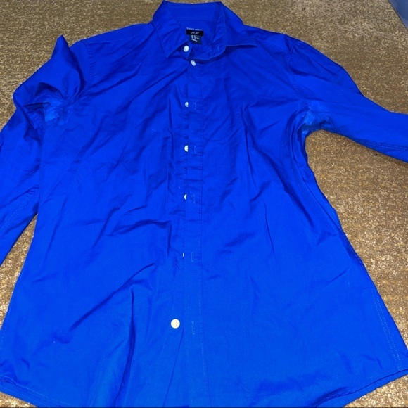 H&M Shirts Hm Easy Iron Button Down Blue Medium Poshmark